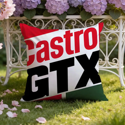 Logo C-Castrol Cushion Cover Home & Car Dual-Scene Pillow Cover: Reversible for Premium Comfort
