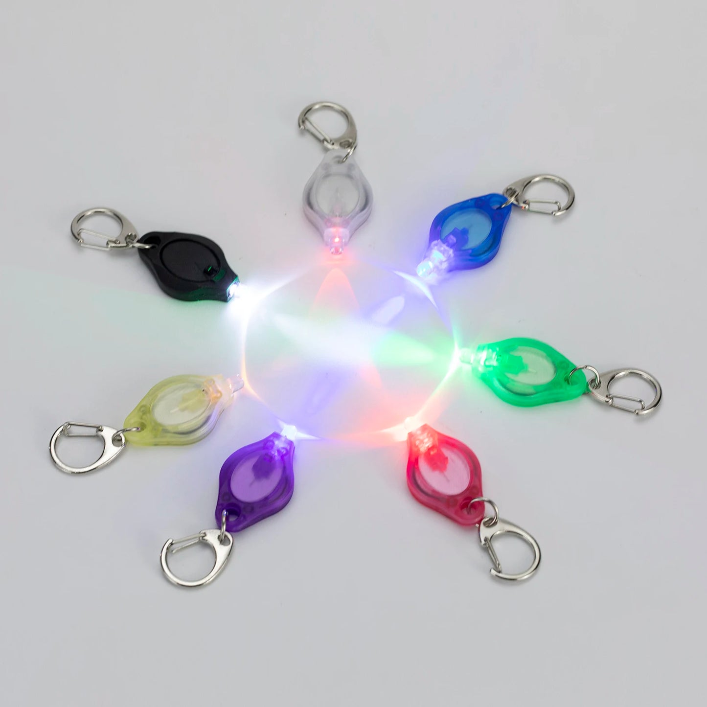 1/10/50/100pc/Mini LED Keychain light White Red Yellow Green Blue Purple light flashlight Portable Emergency Lighting Torch lamp