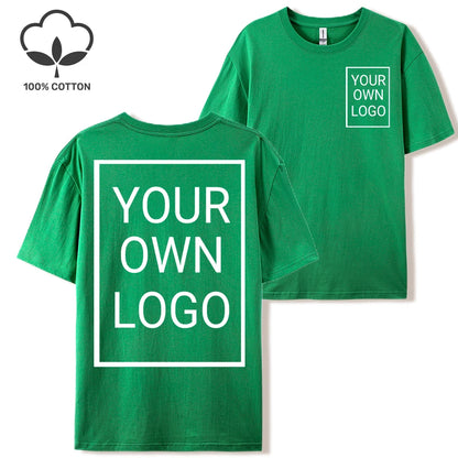 Double Sided Customized LOGO Picture Women T-Shirt Summer Y2K Loose Short Sleeves Comfortable T Shirts Crewneck DIY Tee Tops