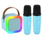 Kids Adult Karaoke Machine Portable Bluetooth Speaker with 2 Microphones RGB Light Voice Changer for Party Gift