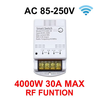 ZIGBEE/WiFi Smart Switch 30A 6600W/4000W Relay Module AC DC7-32V 85-250V Timer Home Automation Alexa Works with Tuya Smartlife