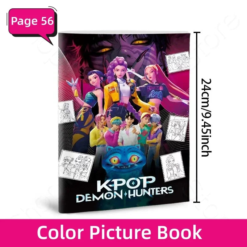 Stress Relief Coloring Book Cute Anime Girls 36/56 Pages Relaxing Activity Book for Adults Kids Birthday Gifts