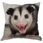 Funny Opossum Pillow Cover, Cute Animal Cushion Case, Wild Animal Decor, Unique Gift for Animal Lovers