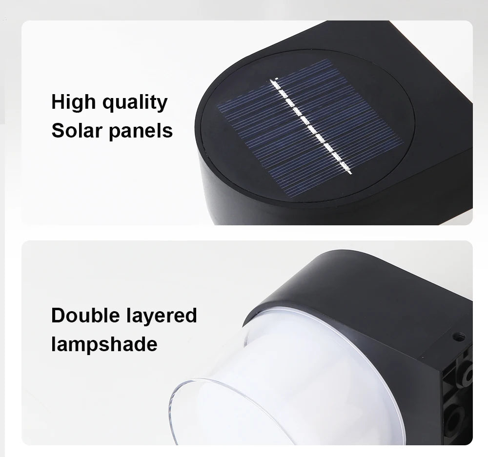 LUCKYLED Solar Outdoor Wall Light Waterproof LED Facade Wall Lamp 4W Wireless Street Porch Garden Lighting