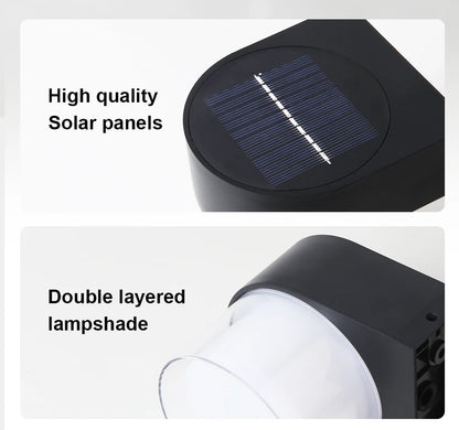 LUCKYLED Solar Outdoor Wall Light Waterproof LED Facade Wall Lamp 4W Wireless Street Porch Garden Lighting