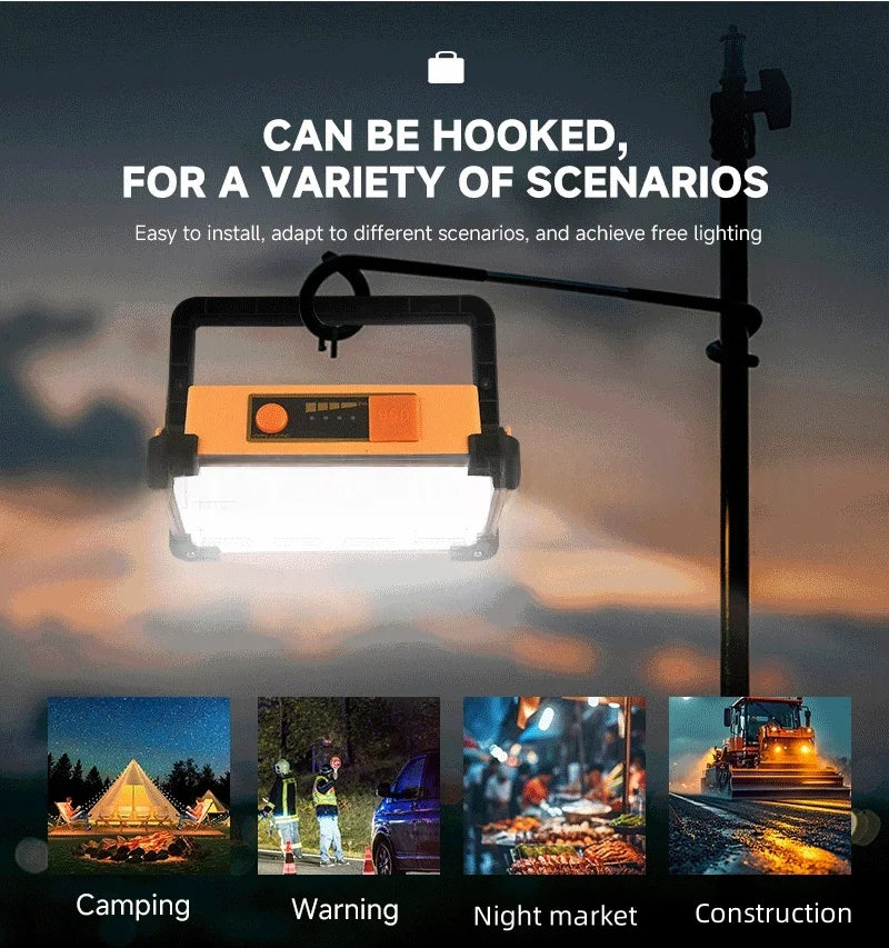 Solar outdoor lamp household waterproof glare large-capacity portable lamp high-power rechargeable magnetic emergency lamp