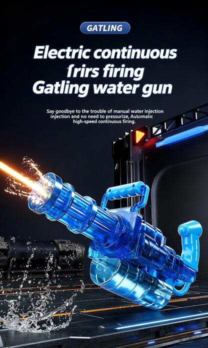 Children Simulated Firing Electric Water Gun Toy Gatling Automatic Continuous Shooting Water Pistol Summer Outdoor Toys for Kids