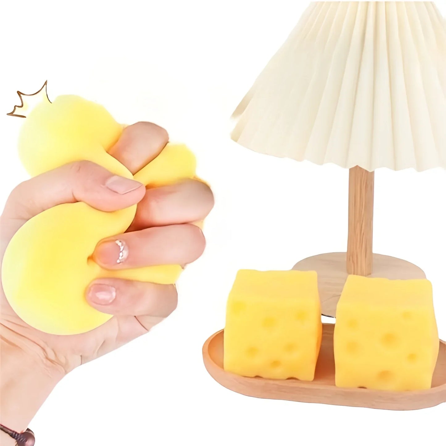 Hot New Needoh Squishy Square Cheese Squeeze Toys Slow Rebound Stress Relief Sensory Toy Soft Butter Cheese Party Toy ..@**
