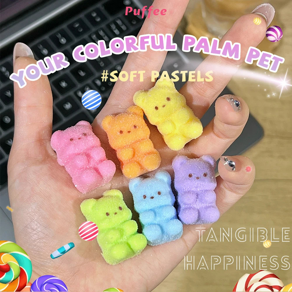 Dopamine Bear Food-grade Silicone Taba Squishy, Office Stress Relief Creamy Soft Handmade Squeeze Toy, Christmas Easter Gift