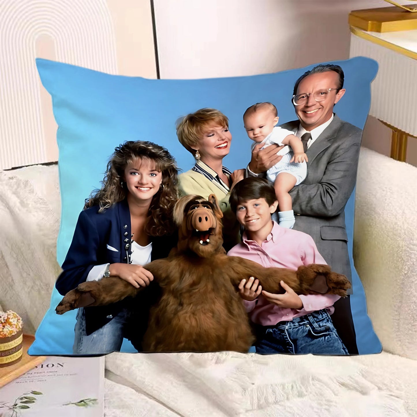 Classic TV Series A-Alf Pillow Covers Cartoon Sofa Decorative Home Double-sided Printing Short Plush Cute Cushion Cover