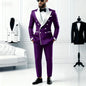 2-Piece Men's Casual Smolking Set with White Lapel Blazer And Black Pants Wedding Groomsmen Suit for Ceremony And Festa