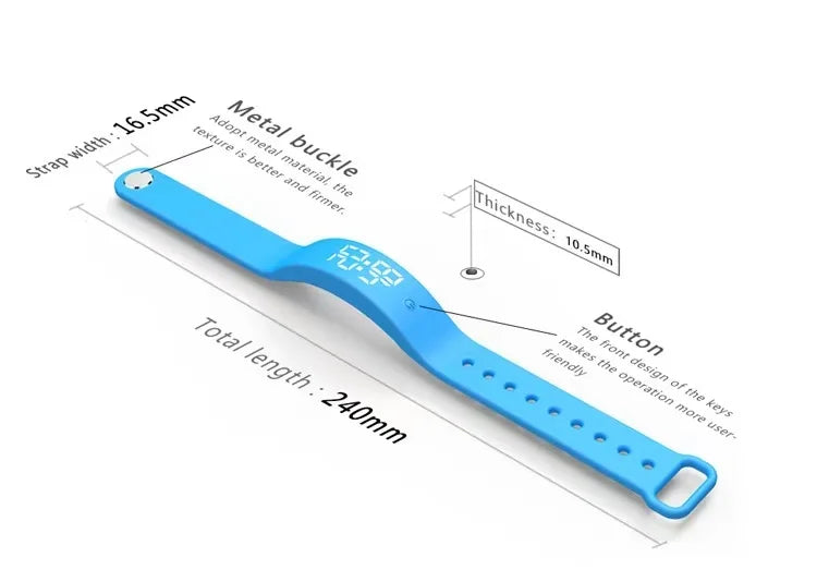 TESDINE Charging Vibration Reminder Silent Alarm Clock Temperature Measurement Waterproof Smart Watch