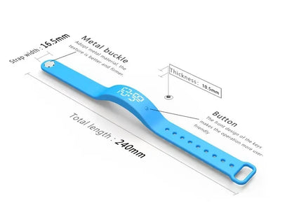 TESDINE Charging Vibration Reminder Silent Alarm Clock Temperature Measurement Waterproof Smart Watch