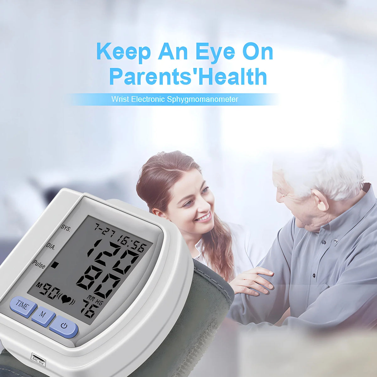 Digital Tensiometro Health Medical BP Sphygmomanometer Wrist Cuff Digital Blood Pressure Monitor Heart Beat Rate Pulse Meter