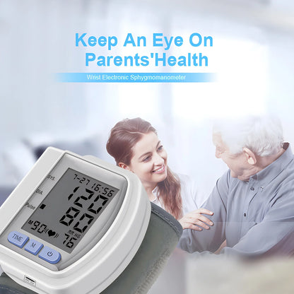 Digital Tensiometro Health Medical BP Sphygmomanometer Wrist Cuff Digital Blood Pressure Monitor Heart Beat Rate Pulse Meter
