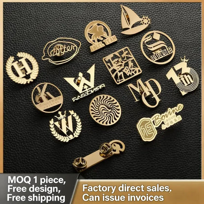 Custom patterned brooches, company badges, custom logo brooches, enjoy high discount offers in the wholesale field