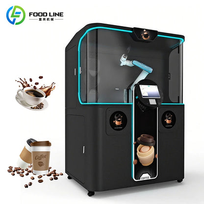 Custom AI Robotic Barista Coffee Machine, Smart AI Coffee Robot, Commercial Self Service Espresso Maker for Mall Hotel Cafe