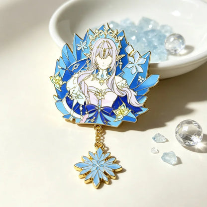 Genshin Impact Hard Enamel Pin Columbina Flins Odette Anastasya Badges Lapel Pin Cartoon Anime Brooches Backpack Decoration