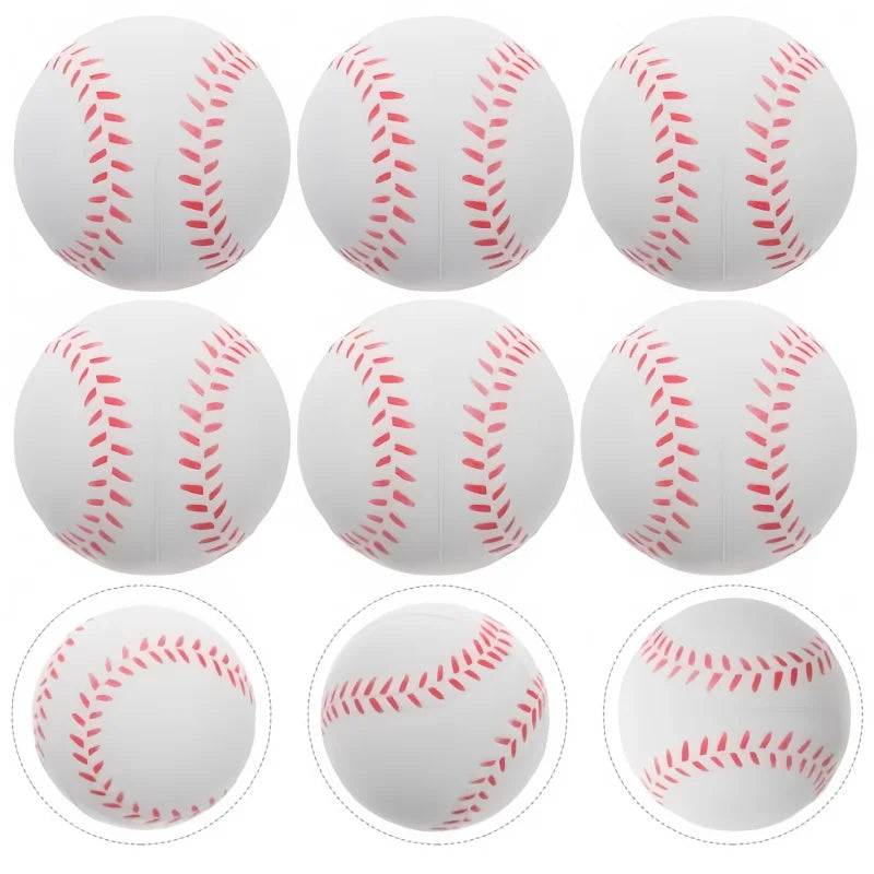 12pcs 6cm PU Baseball Soft Sponge Ball Toy Outdoor Sport Practice Trainning Base Ball Kids Decompression Indoor Outdoor Toy Ball