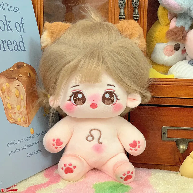 20cm Kawaii Plush Cotton Doll Idol Stuffed Super Star Figure Dolls Twelve Constellations Doll Can Change Clothes Gift