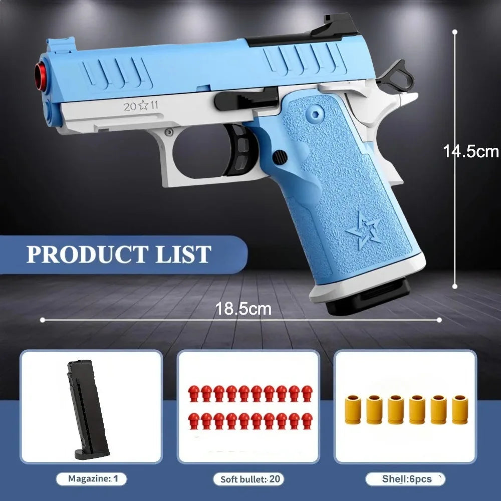 2011 G17 Shell Throwing Blowback Toy Gun Continuous Firing Empty Hanging Pistol Outdoor CS Game Shooting Toy for Kids Adults