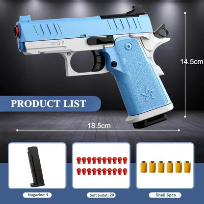 2011 G17 Shell Throwing Blowback Toy Gun Continuous Firing Empty Hanging Pistol Outdoor CS Game Shooting Toy for Kids Adults