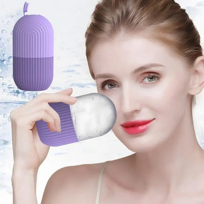 [ZY]Ice Face Roller Ice Cube Beauty Massage Silicone Ice Mold Eye Puffiness Ice Facial Roller Shrink Pores Multifunctional Mold