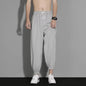 Mens Ice Silk Jogger Pants Summer Lightweight Casual Trousers Loose Fit Quick Dry Breathable Sport Fitness Bottoms Wear