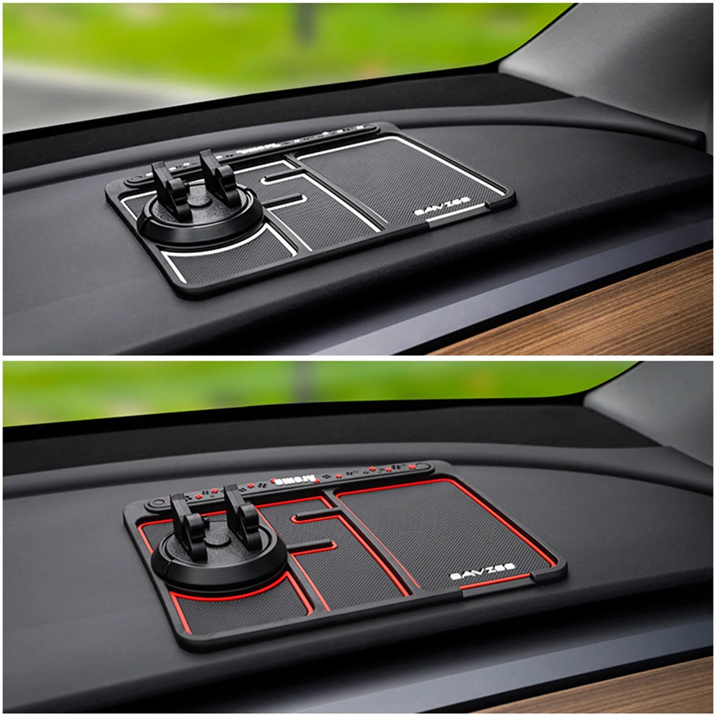 4 In 1 PVC Car Anti-Slip Mat  panel Silicone Phone Holder Dashboard Mount Stand Multi-purpose Car Organizer Tray Car Accessory