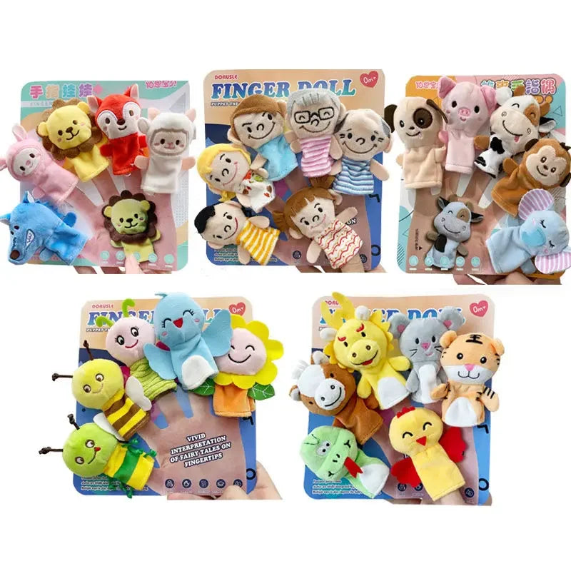 Children Animal Education Dolls Baby Finger Plush Doll kids Hand finger puppets Toy Teaching Aids Boys Girls tell story material