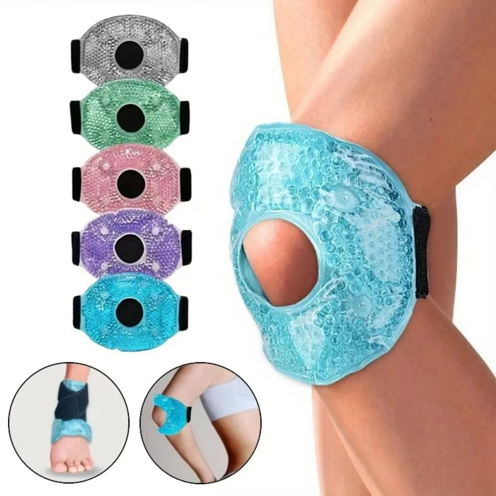 Reusable Soft Gel Ice Compress Strap Cold Soft Gel Bead PVC Skin-friendly Hot Cold Gel Ice Pad Adjustable Strap