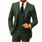 Slim Fit 3-Piece Men's Suit Set for Office Formal Business Wedding Groom Tuxedos Jacket Vest Pants Casual Male Men Clothing