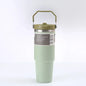 Stainless Coffee Mug with Straw Thermal Water Cups Insulated Car Drinkware