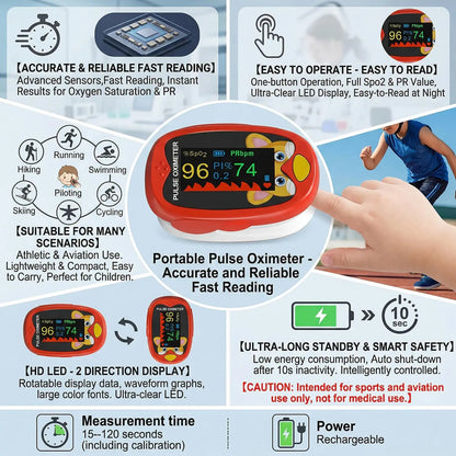 Non-Contact Infrared Laser Thermometer Finger Pulse Oximeter,Fast Temperature/Blood Oxygen/Pulse Rate Measurement