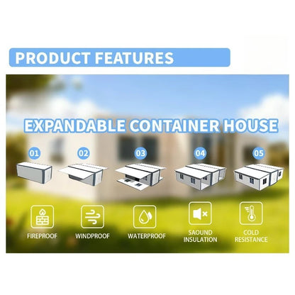 Hot Sale 20Ft Expandable Container House Portable Foldable Prefab Home with 1 2 3 Bedroom