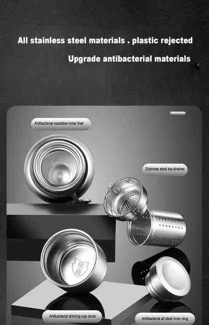 Large Capacity Cold & Hot Thermos Tumbler, Stainless Steel Insulated Water Bottle, Tea Coffee Flask Pot Travel Mug