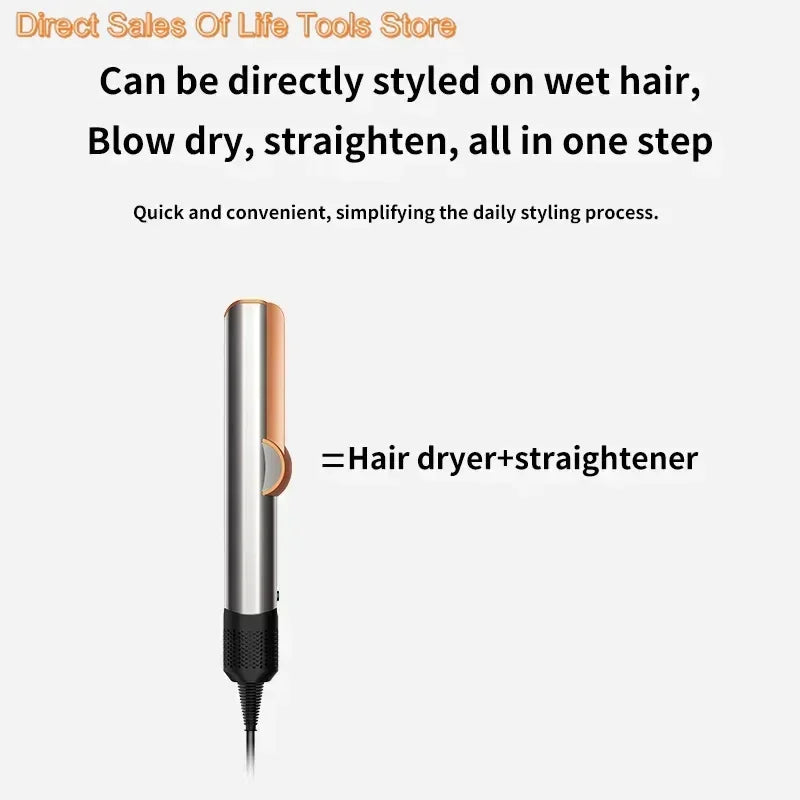 2 IN 1 Professional Hair Straightener & Hair Dryer Heat-Up Hair Flat Iron, Negative Ion Iron Long-Lasting Styling Tool 1.8M&2.7M