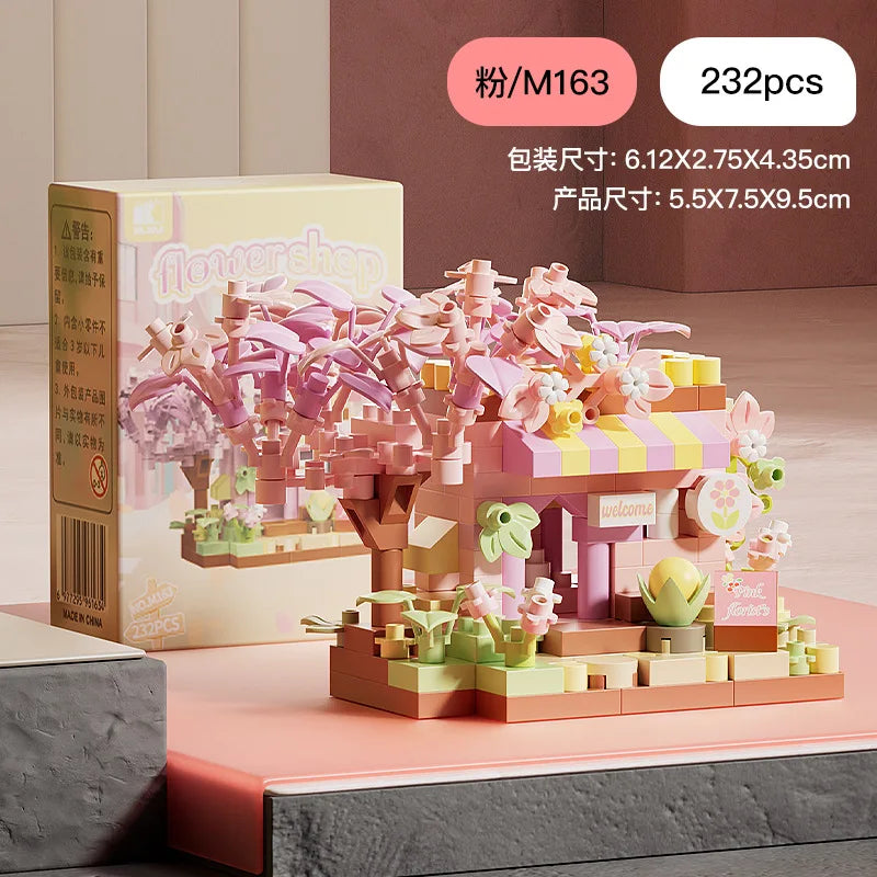 Mini Brick Building Set Rose Flower Model, Creative DIY Building Block Kit for Desk Decor, Birthday Gift for Adults and Teens