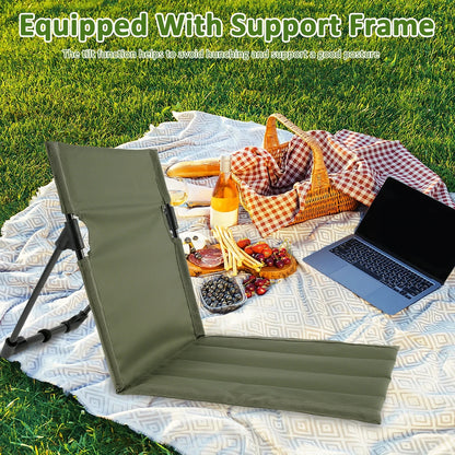 Outdoor Camping Folding Chair Portable Foldable Camping Chair Lazy Chair Backrest Cushion For Fishing Barbecues Beach Picnic