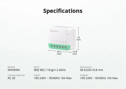 SONOFF MINI R4 Matter MINIR4M Matter Relay Sonoff Mini R4 Extreme Wifi Smart Switch Matter with Alexa Google Home Homekit
