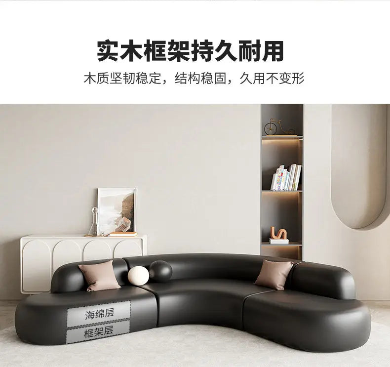 Italian Minimalist Office Sofa Modern High-end Living Room Corner L-shaped Reception Sofa Guest Area Office Furniture FYOS