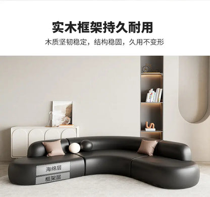 Italian Minimalist Office Sofa Modern High-end Living Room Corner L-shaped Reception Sofa Guest Area Office Furniture FYOS