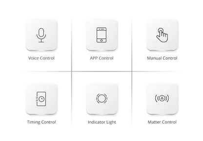 Zemismart Matter WiFi 1 2 3 4 6 Gangs Smart Wall Light Switch Neutral Required with Big Button SmartThings App Homekit Control
