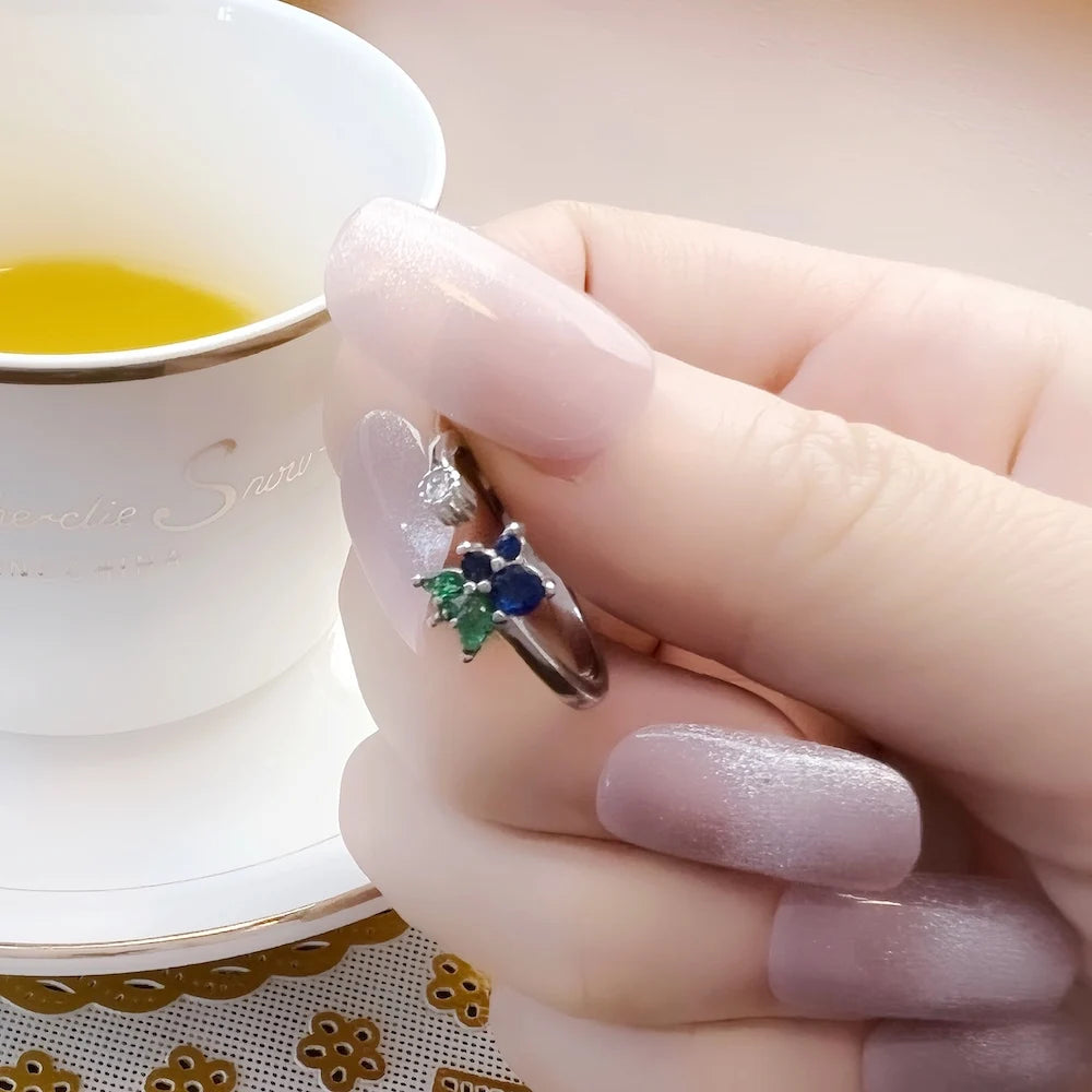 Open-end Blueberry Ring,Europe Style Fine Jewerly For Women,2022 Summer Sweet Fruits Gift In 925 Sterling Silver