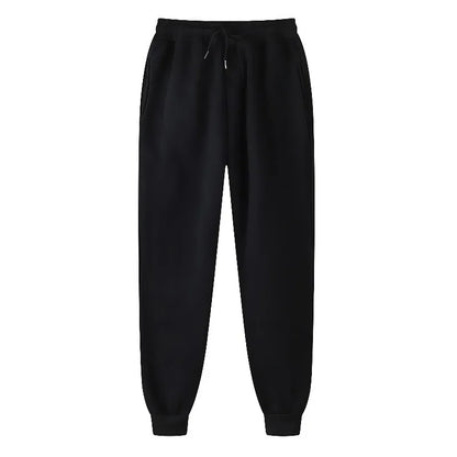 Unisex Solid Jogger Sweatpants Elastic Drawstring Cuff Sports Pants Multi-color Loose Fit Casual Gym Running Trousers Size S-3XL