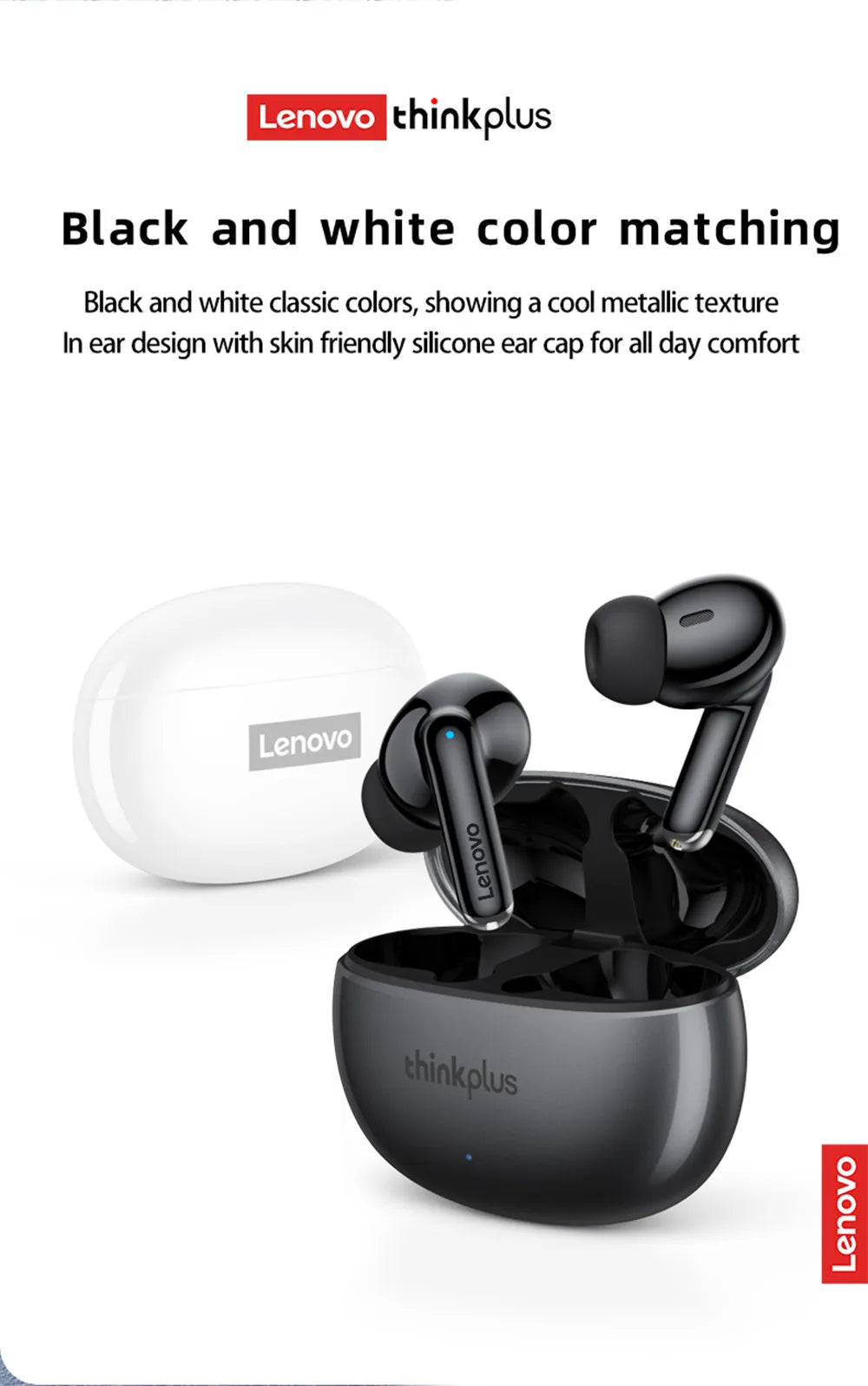 Oryginalne słuchawki Lenovo XT88 TWS bezprzewodowe Bluetooth 5.3 podwójny mikrofon Stereo redukcja szumów bas HIFI sterowanie dotykowe douszne
