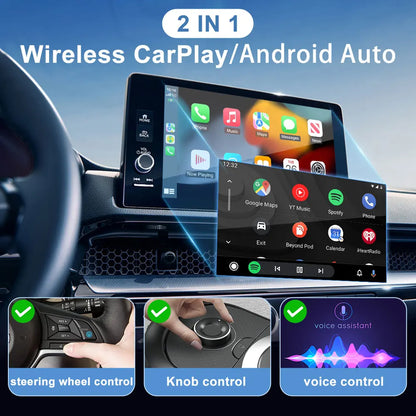 Mini Wireless 2 in1 Carplay Adapter for Android iPhone Auto Wired to Wireless AI Box USB Connection For Volvo MG Kia Chery Toyot