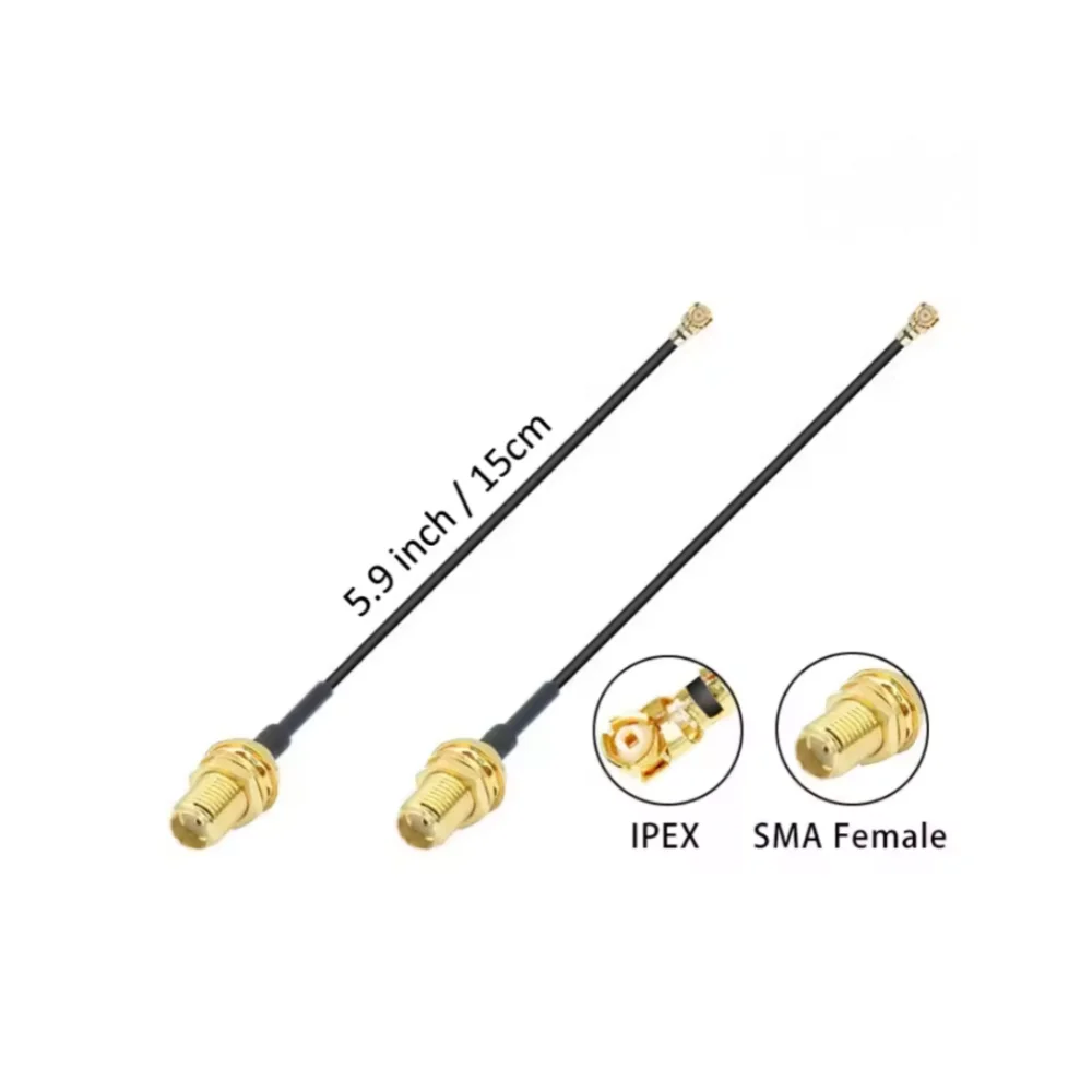 2.4GHz Folded Bluetooth ZigBee Antenna 3dBi with U.FL I-P-E-X-1 to SMA Connector 15cm For ESP8266 ESP32 WiFi Module 2PCS