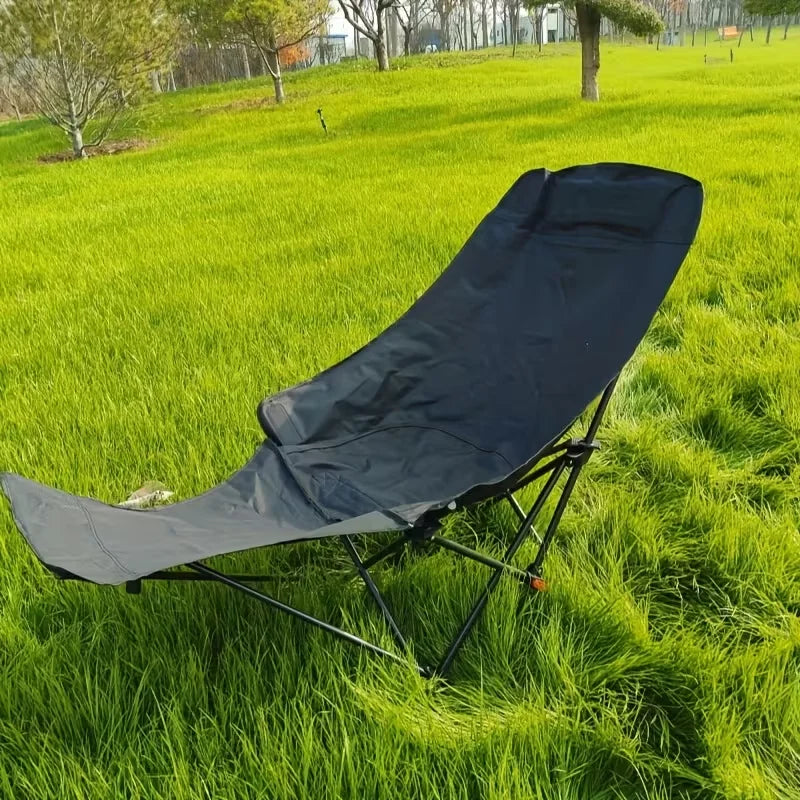 300-Pound Heavy-Duty Foldable Beach Chair with Adjustable Height and Crossed Backrest - Portable Outdoor Chair for Camping, Fish