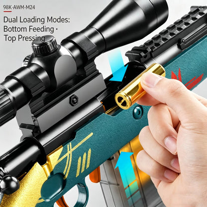 130cm Large Kar98k Soft Bullet Gun, Capable Of Firing Soft Bullets, Throwing Toy Soft Bullet Gun, Birthday Gift Toy Gun Model